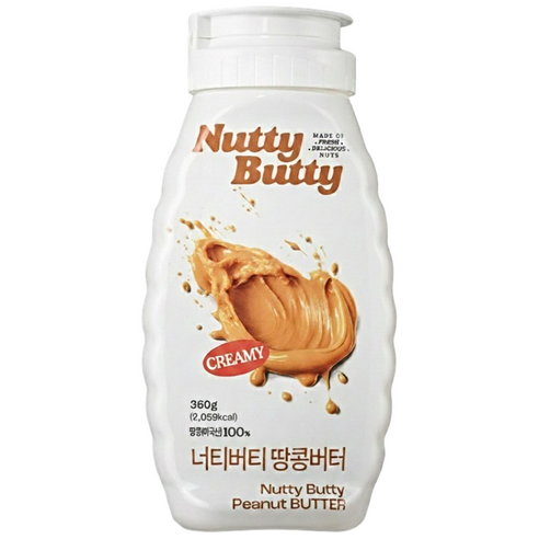 짜먹는땅콩버터 땅콩 100% 무가당 무설탕 무첨가 피넛버터 잼, 360g, 1개