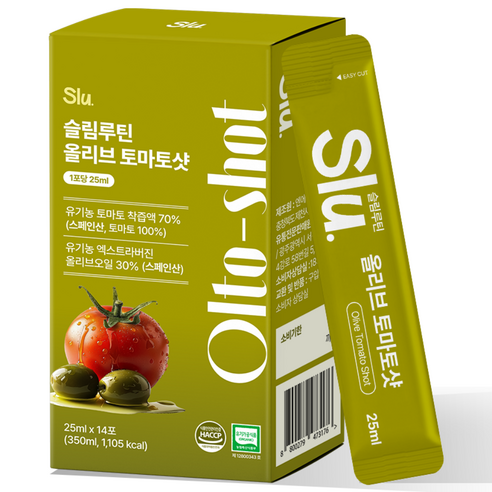 슬림루틴 슬루 올토샷 유기농 토마토 올리브오일 스틱, 25ml, 1개