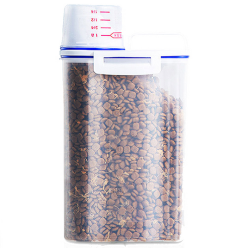 슈슈펫 반려동물 사료보관통 2.5리터 + 계량컵, 2.5L, 1개