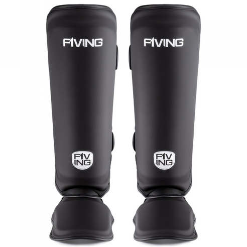 FIVING 킥복싱 무에타이 다리 보호장비 정강이 보호대 격투기 태권도 mma shin guard, 1세트, 블랙