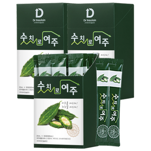 숫치로여주즙 100%여주즙 HACCP인증 상시제조 가장많이선택, 3박스, 20mlX30포, 600ml
