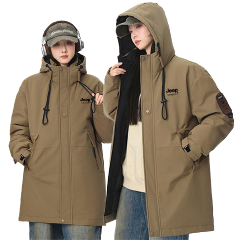 지프 남녀공용 아웃도어 롱패딩사파리