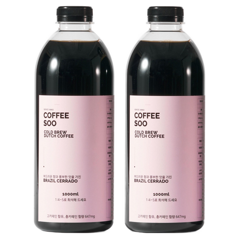[런칭특가] 커피수 콜드브루 더치커피 원액 브라질 세하도 1리터