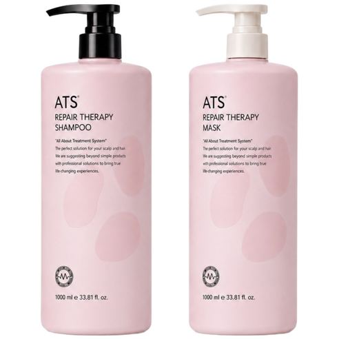 ATS 리페어 테라피 샴푸 마스크 세트 1000ml 손상모 단백질 케어, 1개, 2L