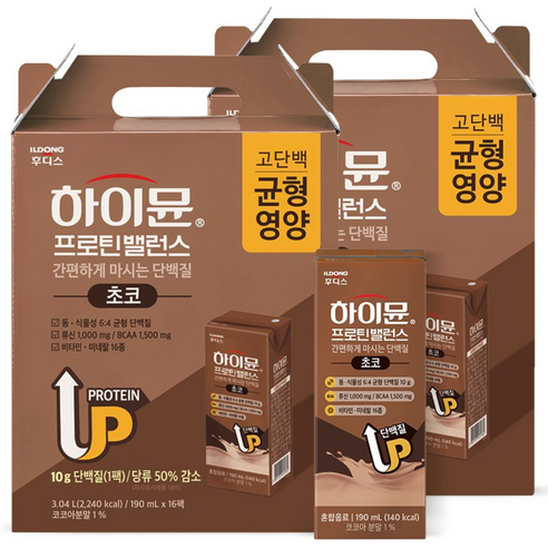 하이뮨 프로틴 밸런스 음료 초코 190ml, 32개 솔직 후기 | 실사용자 리뷰 분석 썸네일