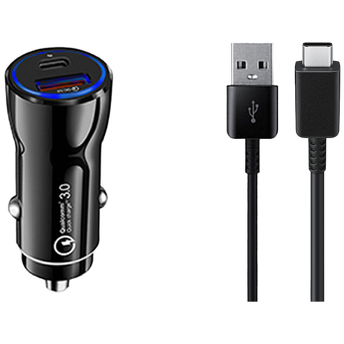 언박싱 유비엑스 차량용 베네치아 퀄컴 3.0 듀얼 2포트 USB 고속 충전기 + C타입 케이블 1.2m 세트, ITS-CC03, 블랙