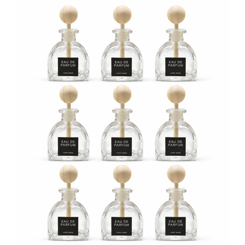 마미하우스 차량용 디퓨저 용기 우드볼 50ml 9개, 사각돔용기+우드볼고무