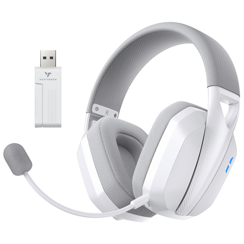 벤트론스 무선 게이밍 헤드셋 2.4G C타입 7.1가상채널 PC PS 게임 블루투스, 화이트, CT780 LITE