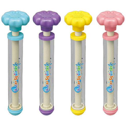 벨베이비 분수물총 회오리 물총, 두꺼운 꽃(27cm), 4개, 하늘색+보라색+핑크색+노란색