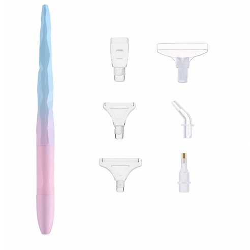 뉴타임즈 DIY 다기능 다이아몬드 드로잉 포인트 드릴 펜 큐빅 십자수 펜 주얼리 다이아 자수 보조 도구, 1개, 핑크 블루 서리로 덥은 펜  WCDZ-00124J