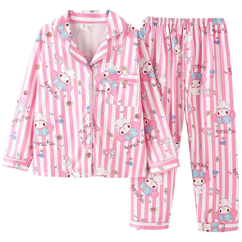 GOYES 산리오 잠옷세트 스트라이프 시나모롤잠옷 쿠로미 마이멜로디 홈웨어