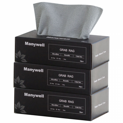 Shipshape 행거추출식 청소 타월 차량용 타월 다용도 극세사 타월 60p, 3개, 그레이