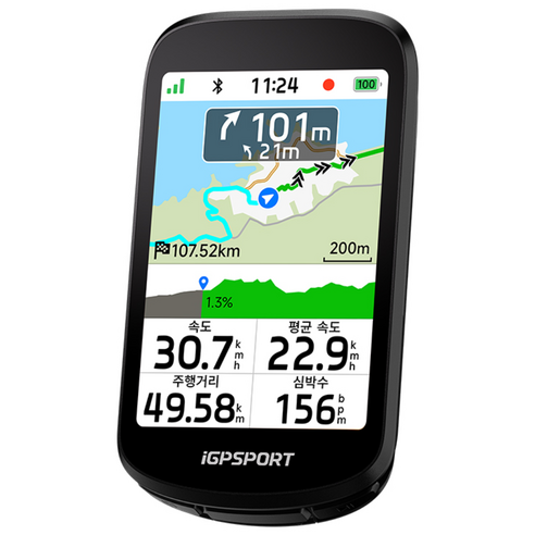 iGPSPORT BSC500 자전거 터치 속도계 내비게이션 GPS 속도계, 블랙, 1개
