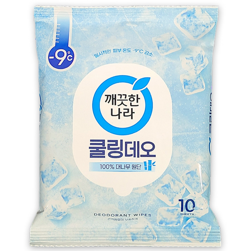깨끗한나라 페퍼민트 쿨링 휴대용 데오티슈 10p, 66g, 1개