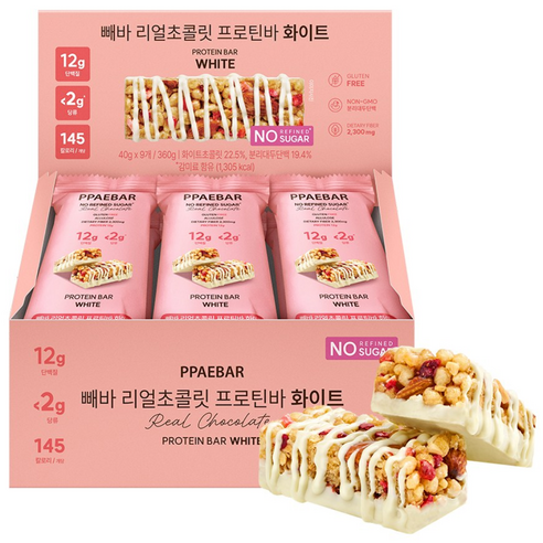 제로슈가 프로틴바 빼바 리얼초콜릿 프로틴바 화이트 360g, 1개 맛있게 먹은 솔직 후기 - 상품 이미지 1
