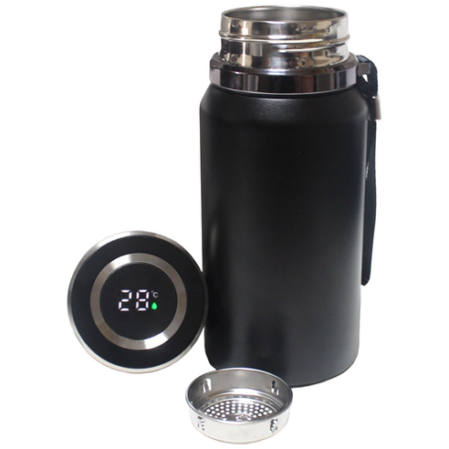 다쓱 보온 보냉 프리미엄 온도표시 스텐 스마트 텀블러, 1개, 800ml, 프리미엄 블랙