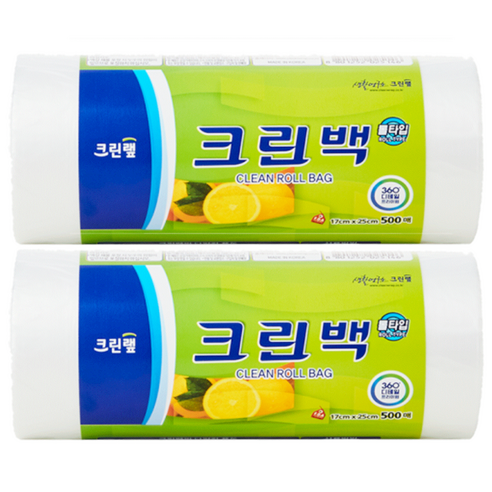 크린랩 롤백 17cm x 25cm, 미니(XS), 500개입, 2개
