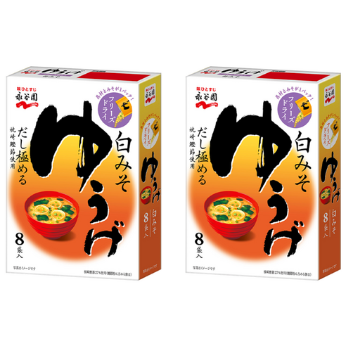 유부 미역 일본 미소된장국 나가타니엔 미소시루 유우게 (흰된장) 66gx2개 (총 132g), 132g, 1개