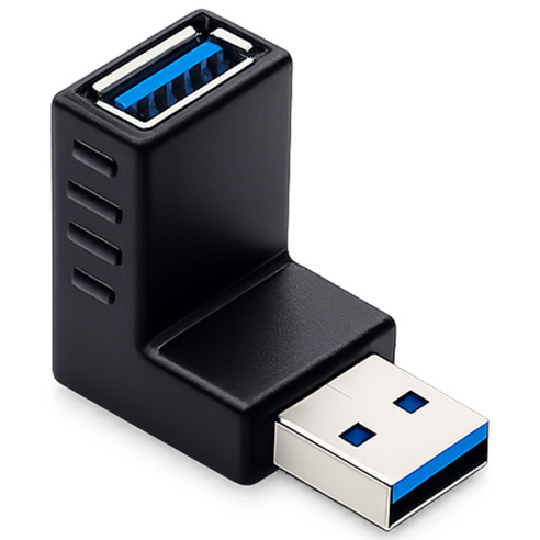 USB 3.0 A타입 연장젠더 하향꺾임 꺽임 L형 90도 커플러, 1개, USB-A-L-D