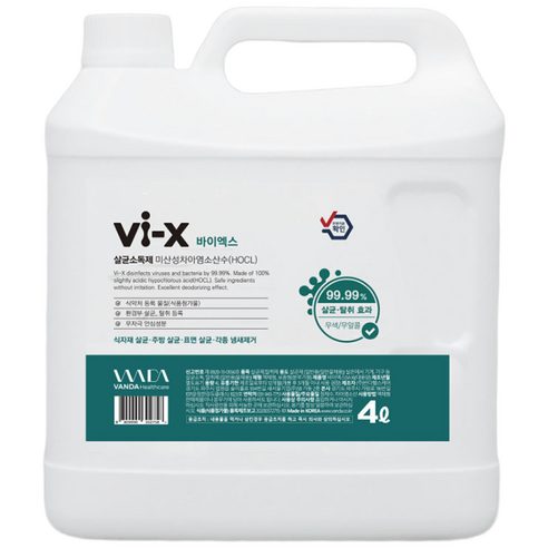 바이엑스 살균 방역 소독수 4L, 4L, 1개