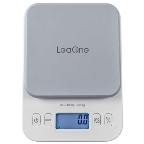LeaOne 초정밀 0.1g 측정 디지털 주방저울, TSD-01K, 화이트+그레이 혼합색상, 1kg
