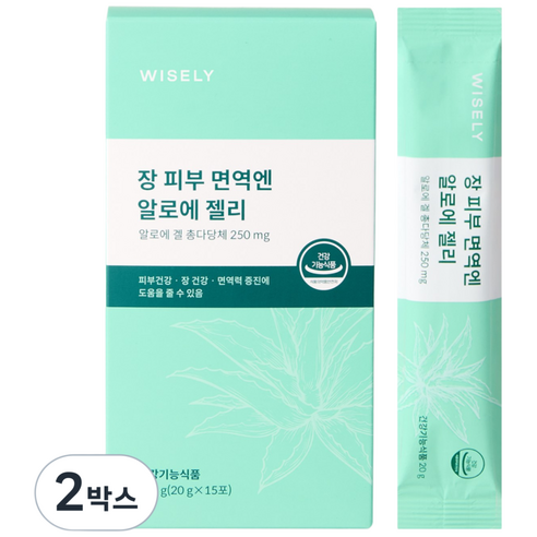 와이즐리 장 피부 면역엔 알로에 젤리, 2박스, 300g