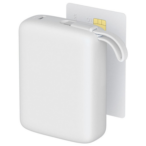이어맥 울트라 미니 20000mAh PD 22.5W 빌트인 케이블 고속충전 초소형 보조배터리, 화이트, PBP-003