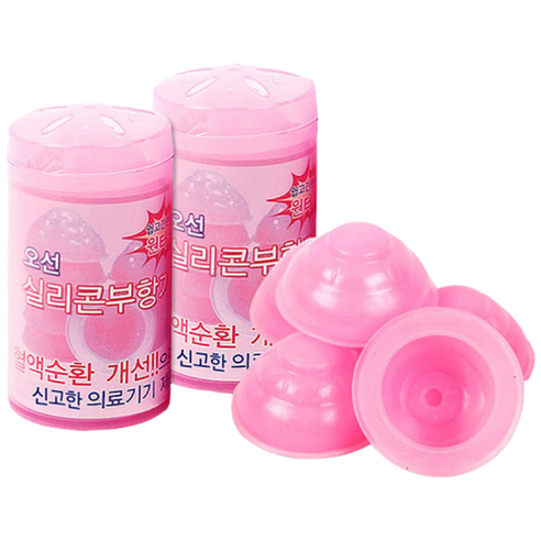 탑건강 오선 수동식 실리콘 부항기 6.5cm 5p + 5cm 2p + 케이스, 1세트 - 부항기/부항컵