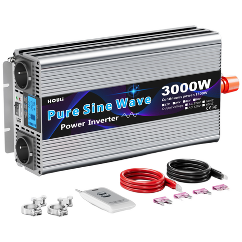 HOULI 순수정현파 220V 인버터 3000W~7000W 정격 1500W~3500W 12V 24V 차량 캠핑용, 1개, 3000W-24V
