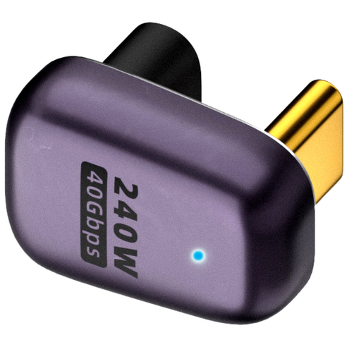 INFOPRISM / LED 점등 USB 4.0 C타입 PD 240W 40Gbps 썬더볼트 각도 변환 꺾임 젠더 90도 180도 L형 U형 ㄱ형