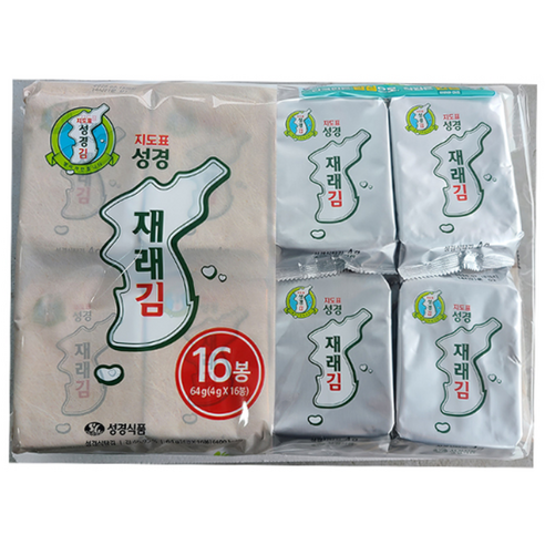 지도표 성경김 재래 식탁김 16단, 64g, 2세트