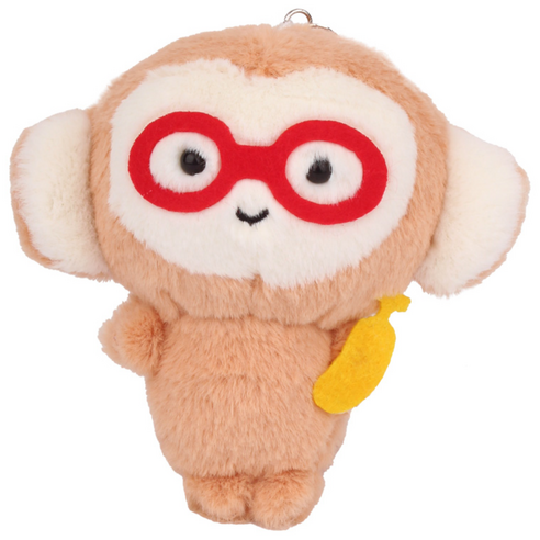 끼숭이 봉제 원숭이 인형 키링, 베이지, 1개