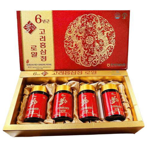 6년근 고려홍삼정 로얄 농협 4병 240g 추석선물 세트 건강선물 홍삼정 프리미엄 국내산 100%, 4개