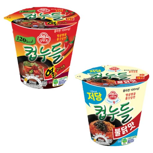 LIGHT&JOY 저당컵누들 불닭맛 컵 + 컵누들 열라면 컵