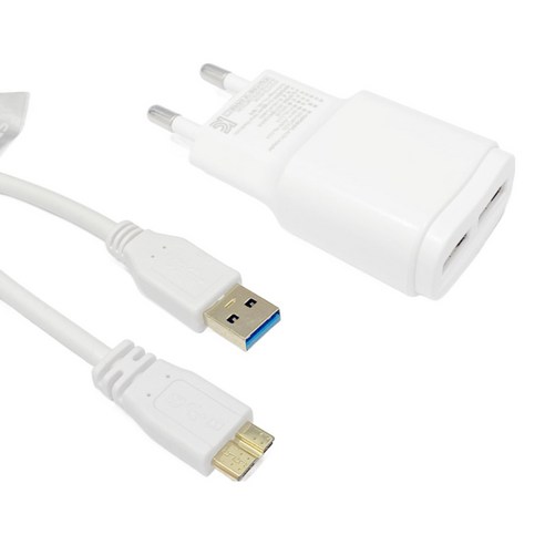 노트프로12.2 탭프로12.2용 충전기 100cm 케이블 포함 5V 2100mA USB3.0 마이크로b 5Gbps 지원 갤럭시 노트3 S5 웨이브, 1개
