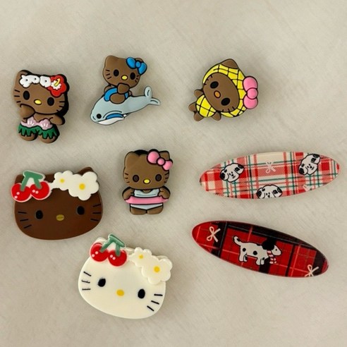 귀여운 크록스 지비츠 서핑 태닝 고양이 파츠 세트 캐릭터 (8PCS)