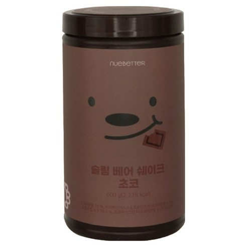 [쯔양 PICK!] 뉴베러 슬림 베어 단백질 쉐이크 대용량 초코맛, 600g, 1개