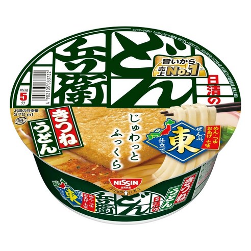 닛신 돈베이 키츠네우동 컵라면 동일본 96g x 12개입, 2kg, 1박스 - 우동