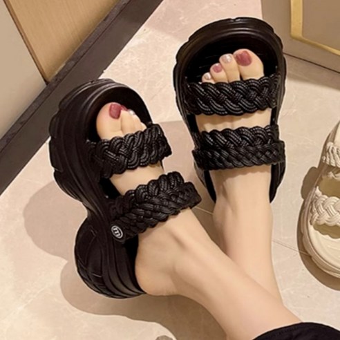 라플렌 발편한 통굽 여름 슬리퍼 샌들 7cm 키높이