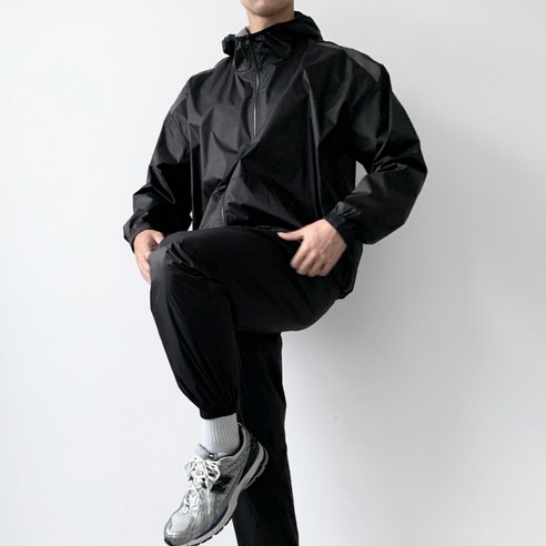 하바우 남녀공용 다이어트 헬스 운동복 런닝 땀복 상하의 후드집업 세트