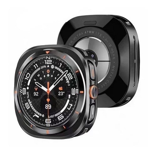 삼성 워치 울트라(47mm)용 금속 보호 케이스 전면 및 측면 전체 커버로 충격과 스크래치 방지 기능을 갖춘 일체형 케이스, 25개, 회색