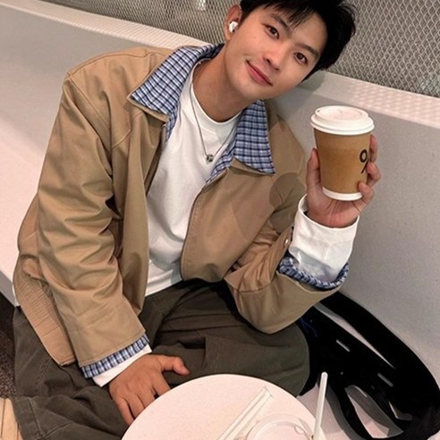 ANYOU 남성 자켓 루즈핏 클래식 롱슬리브 캐주얼 데일리 아우터