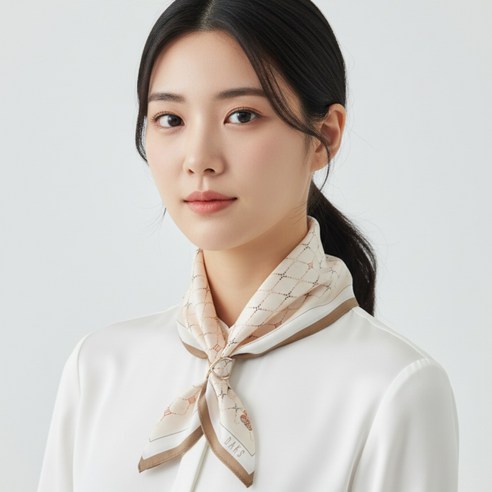 닥스 까멜리아 쁘띠 스카프 겸 손수건(스카프링 선물포장 쇼핑백)