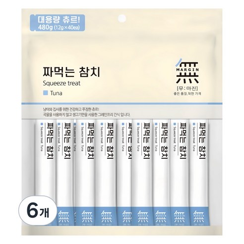 무마진 고양이 짜먹는 간식, 참치, 480g, 6개