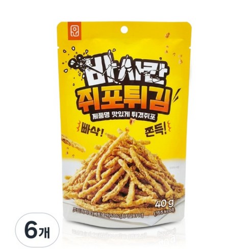 바사칸 쥐포튀김, 40g, 6개