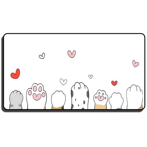 귀여운 고양이 XXL 대형 마우스패드 900x400x3mm 고해상도 인쇄 미끄럼 방지, 07, 1개