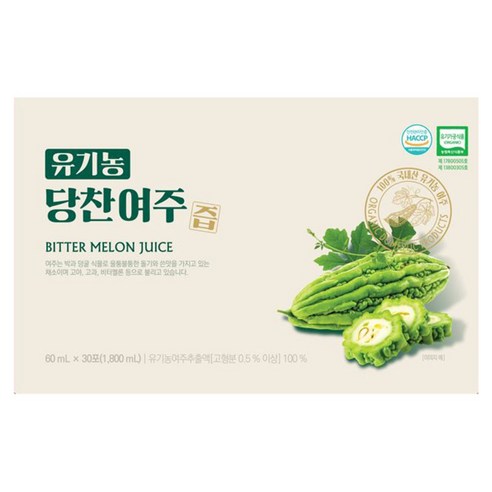 지비엠에스 국내산 유기농 당찬 여주즙, 1.8L, 9개