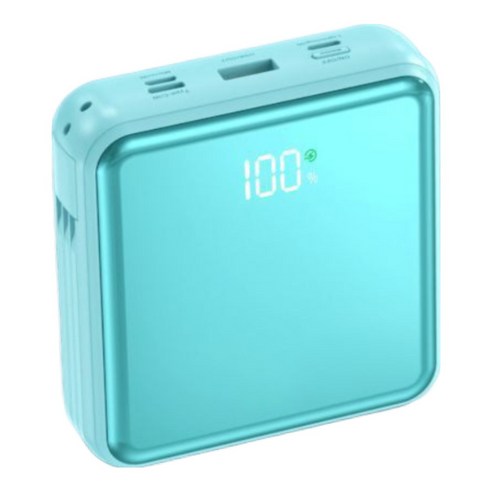 RYZO 도파민 컬러 감성 보조배터리 22.5W 고속충전 20000mAh 내장 3in1 초소형 휴대용 항공반입, 녹색, KJ-1140