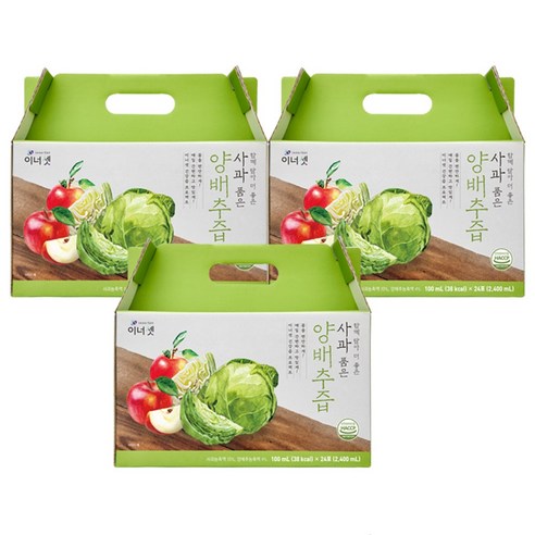 [휴온스N 공식] [소비기한 2026-12-08까지] 이너셋 국내산 사과 양배추 즙 100%