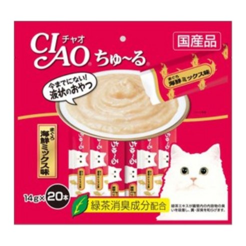 챠오츄르 고양이 짜먹는 간식, 혼합맛(참치/해산물..., 20개